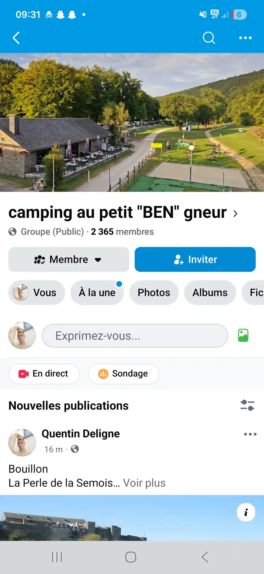 Allées camping Poupehan – vue arrière Ardenne belge